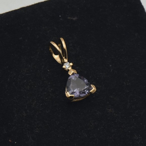 Ross-SImons - Synthetic Color Change Sapphire Vermeil Pendant - Picture 2 of 6
